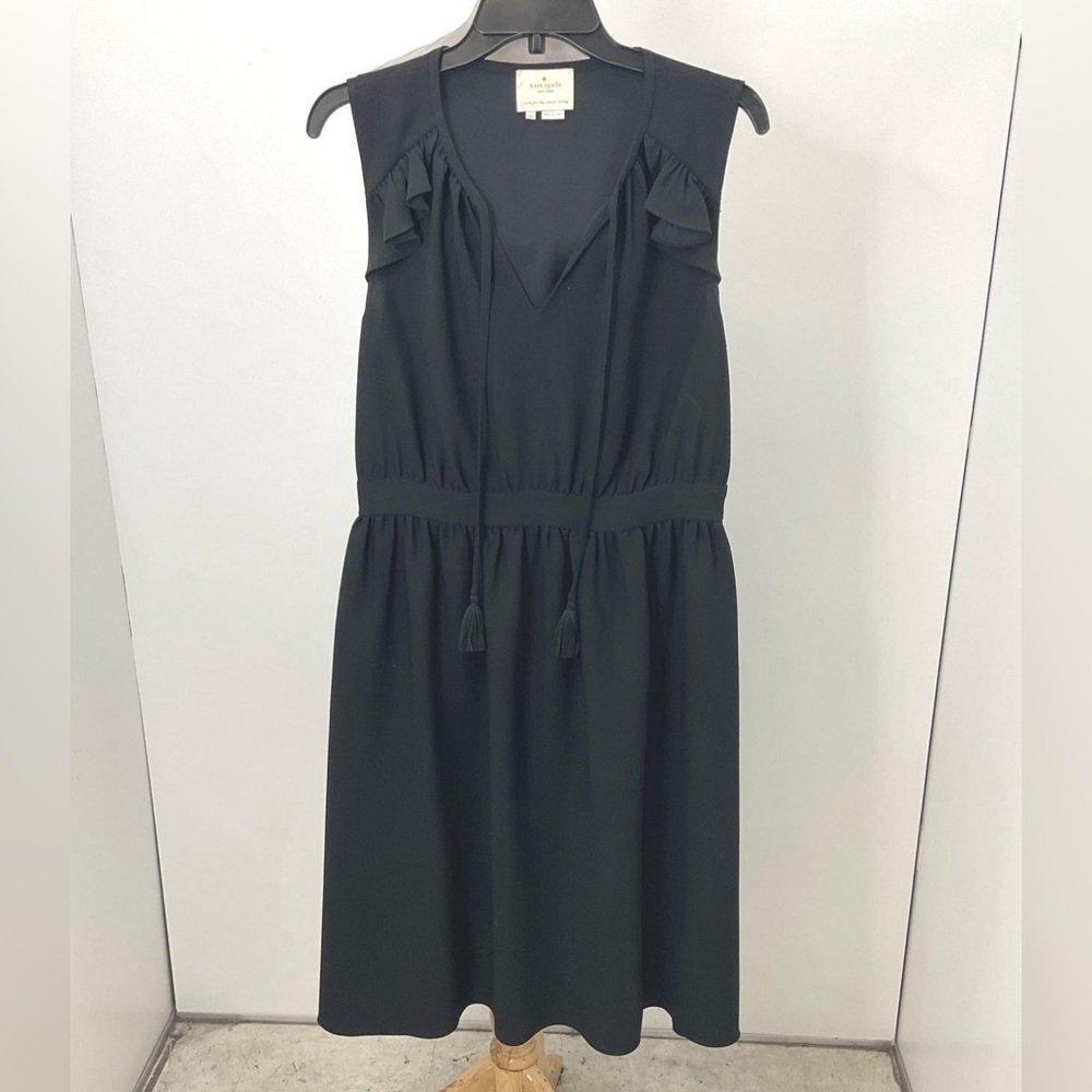 Kate Spade Black Sleeveless V-Neck Midi Sundress LARGE